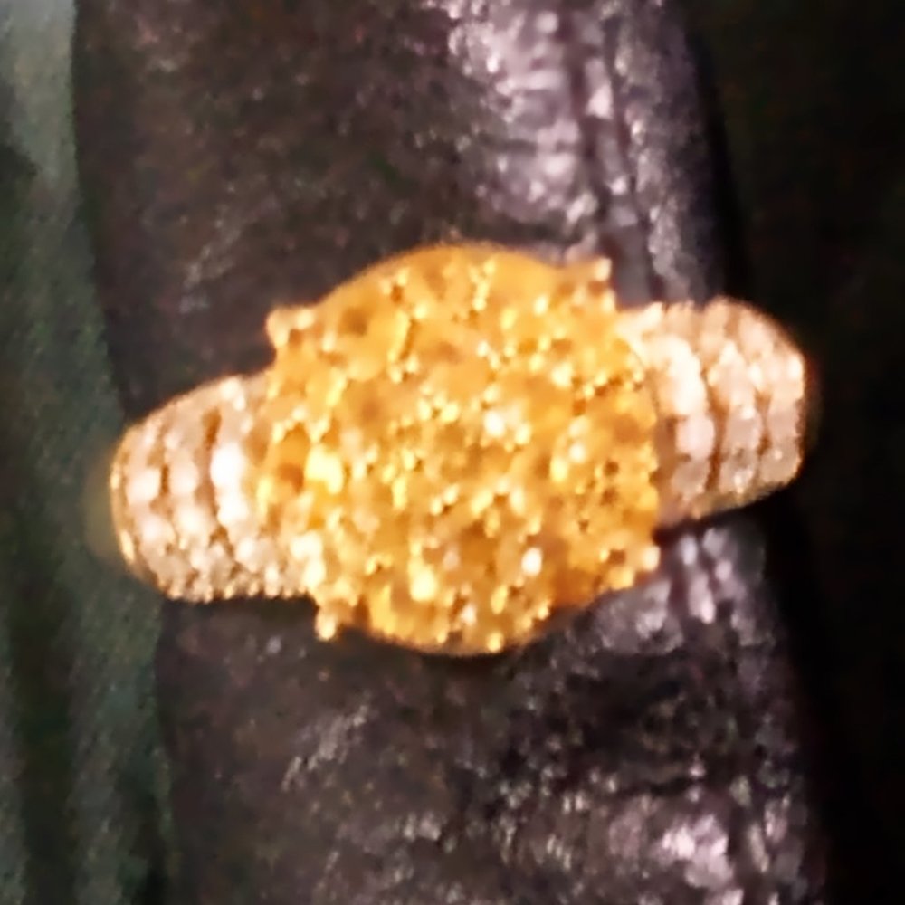 NEW  Spessartine Garnet cluster ring with Moissanite